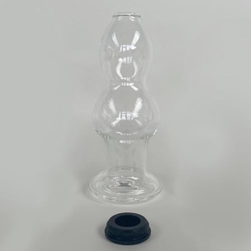 Crystal Calabash Shape Transparent Anal Plug Peephole Clear Hollow Glass Butt Plug With Lid Sex Toy(L)