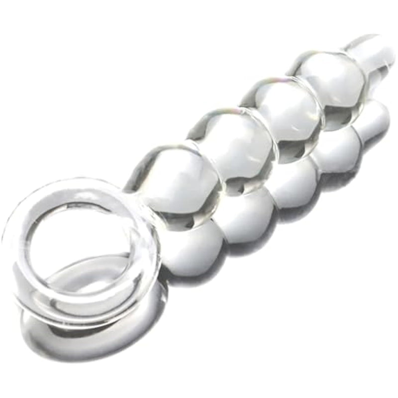 Crystal Anal Bead Butt Plug - Clear Glass Anal Plug Anal Trainer Bead Dildo Vaginal Prostate Massager Masturbation Anal Sex Toy For Men Women Couple