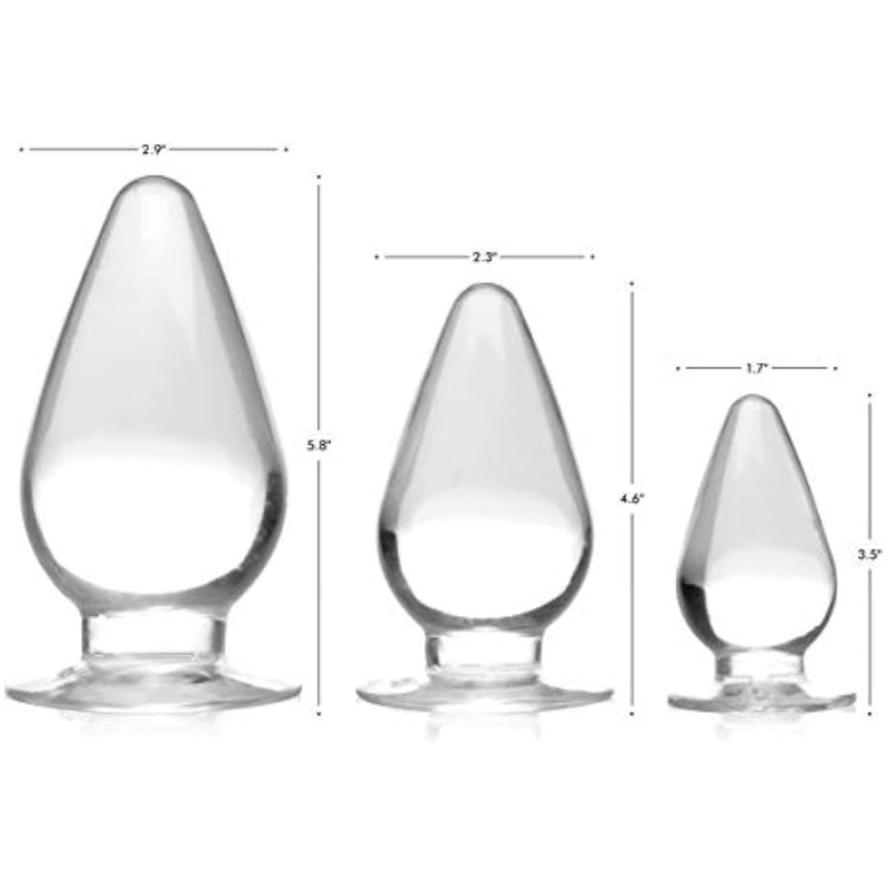 Triple Cones 3Piece Anal Plug Set - Clear (Ag457)