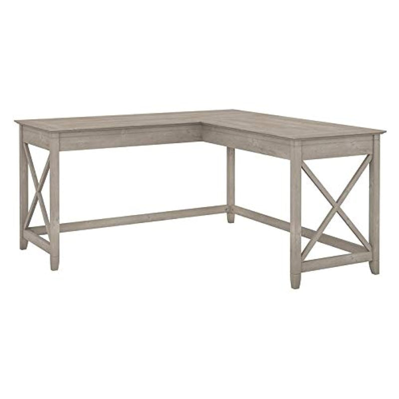 Key West 60W L Shaped Desk, Washed Gray