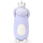 36.2" Unicorn Body Pillow Large Hugging Unicorn Stuffed Animal,Soft Plush Toy For Kids Girl, Animal Body Pillow For Special Day, Blue