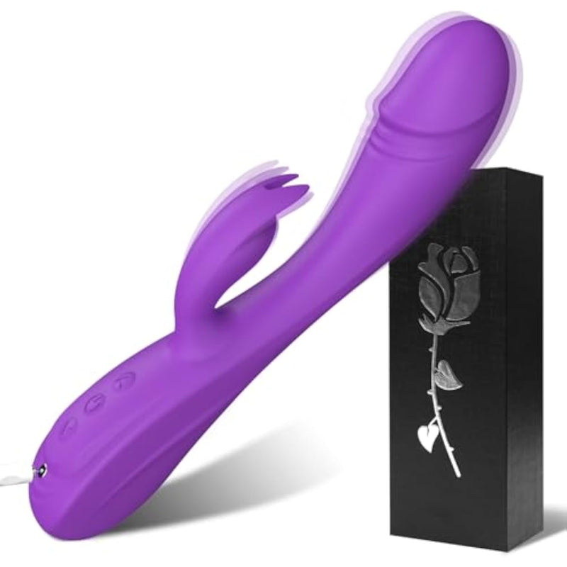 Rabbit G Spot Vibrator Sex Toys, 7 * 7 Vibrating Modes 8.4'' Couple Realistic Vibrators Anal Dildo Wand Adult Toys, Adult Sex Toys For Women And Couples Pleasure (Purple)