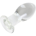 Huge Head Long Neck Glass Butt Plug, Clear (Medium)