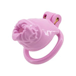 Chastity Device In The Shape Of A Foreskin Fake Chastity Cage With 4 Rings And 2 Keys For Male Penis Bondage Adult Sex Toy (Pink,Large)