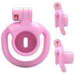 Negative Chastity Cage Small Cylindrical Inverted Locked Cock Cage With 4 Cockrings Male Set Sex Toy Adult Penis Bdsm Bondage Pink Sissy Chastity Device For Men (Short/ 27Mm Cage)