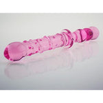 Double-Ended Crystal Dildos Glass Pleasure Wand Anal Plug - Pink Style Series (Style F)