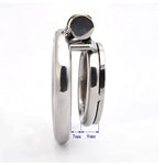 Men'S Hidden Locking Chastity Cage, Flat Design With Round Hole, Breathable Chastity Device, 3 Sizes, Hidden Wear, Sm Crossdressing Bondage Adult Sex Toys (Metal Catheter-40Mm)