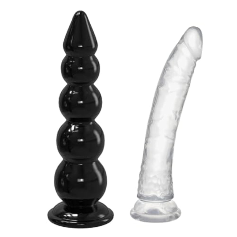 15.5Inch Huge Long Anal Beads + 12.6Inch Realistic Jelly Dildo