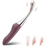 Sex Stimulator Clitoral Vibrator To Climax, 3 Silicone Heads, Adult Toys 10 Frequency Powerful Vibration Massager Precision Targeted Clit G Spot Anal Nipple Ear For Women Pleasure Sex Toys(Wine Red)