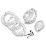 Dual Custom Lockdown, Locking Customizable Chastity Cage - Clear
