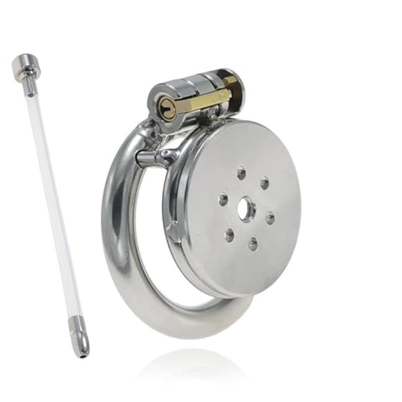 Flat Male Chastity Cage Metal Steel Chastity Cage Small Chastity Devices Sissy Penis Cage Cock For Men - 15P8 (45Mm/1.77In)
