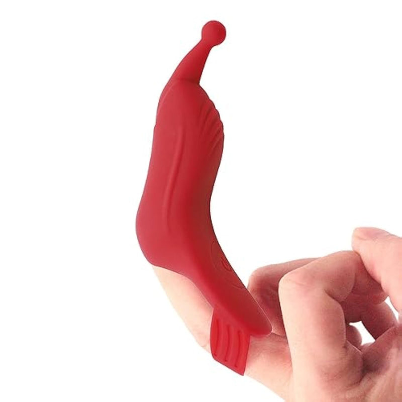 Finger Massager G Spot Vibrator - Mini Vibrator Clitoral Stimulator Nipple Sex Toys, Silicone Portable With 10 Modes Multi-Frequency Vibrator, Adult Sex Toys & Games For Men & Women, Couples - Red