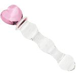 Glass Anal Plug, Crystal Butt Plug Pleasure Wand Anal Beads Dildo Penis Masturbation With Pink Heart