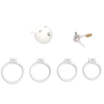 White Rabbit Ears Chastity Cage Sex Toy With 4 Different Sized Rings, Breathable Cb Penis Cage With Concealed Lock For Men Sm Bondage And Restraint