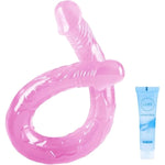 Lover Luxe Double-Ended Dildo Waterproof Jelly Double Dongs Realistic Dildo Penis Cock Anal Butt Plug Massager G-Spot Stimulation Orgasmic Adult Sex Toys For Women Men (Pink, Xl)