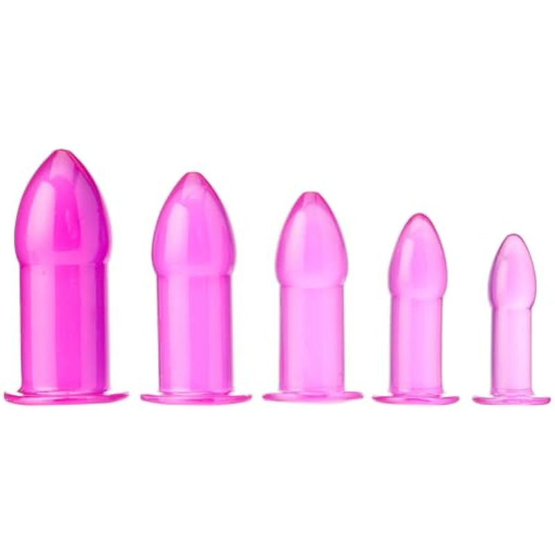 5 Piece Anal Trainer Set, Purple | Graduated Butt Plugs For Training And Play | For Men Women And Couples | Flared Base For Stability, Flexible For Comfort, Perfect For Every Skill Level (Ac946)
