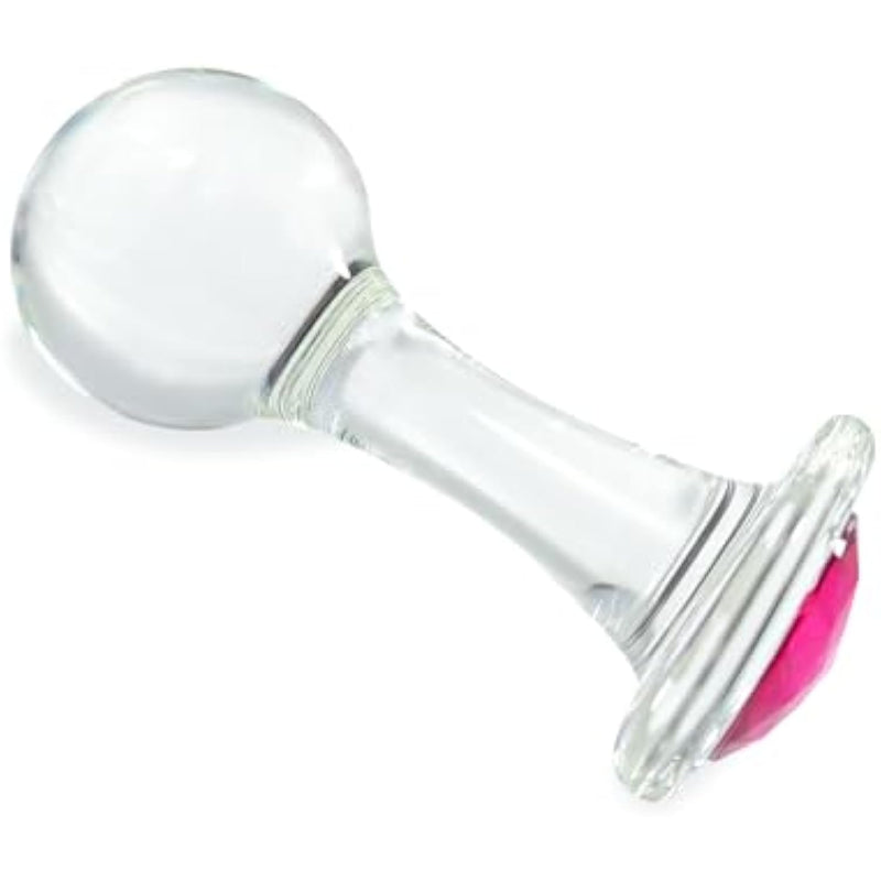 Glass Anal Butt Plug Sex Toys Crystal Anal Trainer With Diamond Transparent Butt Plug Anal Sex Toy For Women Men Couples Anal Expander Training Anal Dildo Anal Toy Anal Plug (S)