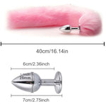 Fox Animal Costume Set Furry Ear Headband Fox Tail Bell Anal Plug-Animal Sexual Anus Bat Leather Choker