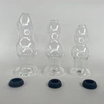 Crystal Calabash Shape Transparent Anal Plug Peephole Clear Hollow Glass Butt Plug With Lid Sex Toy(L)