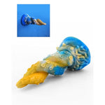 7.4 Inch Octopus Leg Dildo | Twisted Spiral Giant Octopus Tentacle Anal, Big, Animal Dildo With Skim, Kraken, Alien Sex Toy, Strap On Screw Gay Fist Swirl Helix, Rotating (Blue)