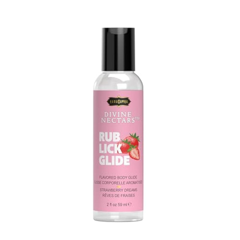KAMA SUTRA Divine Nectars Strawberry Dreams 2 fl oz - Flavored 3-in-1: Use Oral, Massage, Water Based for Couples, Women, and Men. Body Topping Manufactured in USA. Ideal for Foreplay.