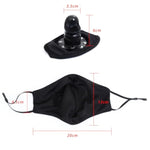 Mask Dildo Open Mouth Gag Face Mask Realistic Penis Gag Mask Bondage Restraints Bite Gag Bdsm Fetish Slave Sex Toy (Black)