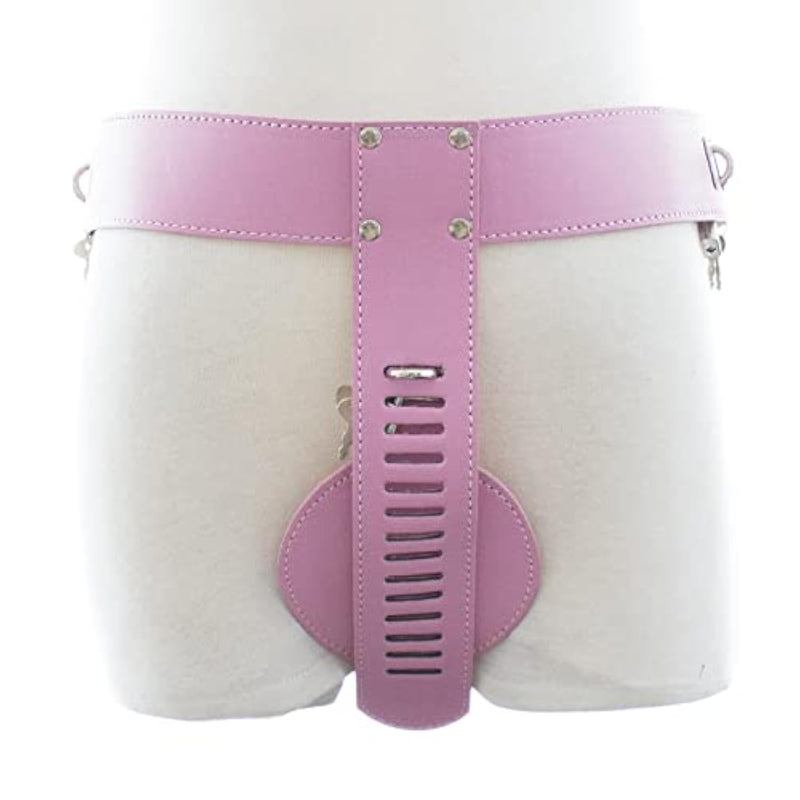 Female Chastity Belts For Women With Lock Pu Cock Cage Belt Bdsm Chasity Devices Adjustable Strap Bondage Belt,Sex Restraints Furniture Toys For Couples (Pink)