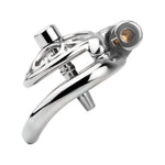 Male Chastity Cage With Catheter And Urine Tray Steel Cock Cage With Heart Shaped Cage Body And Curved Rings Sex Toys Metal Chastity Device With Concealed Lock For Man Penis Restraints (1.96In,A)