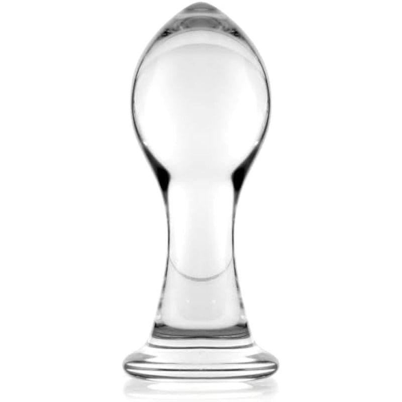Glass Anal Plug Sex Toy For G-Spot, Clitoral, Anal Stimulation, Crystal Butt Plug Personal Massage Expander Trainer Dildo For Men,Women, Couple Masturbation (Clear,M)