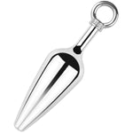 Female Male Pleasure Metal Smooth Butt Plug With Pull Ring Pointed Metal Anal Plug Massage Masturbation Sex Toy