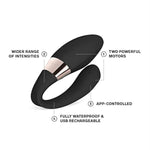 Tiani Harmony Sex Toys For Couples Controlled By The App With 2 Synced Motors With 10 Settings, Sex Products For Adult Couples, Womens Vibrator, Remote Control Vibrator, Black