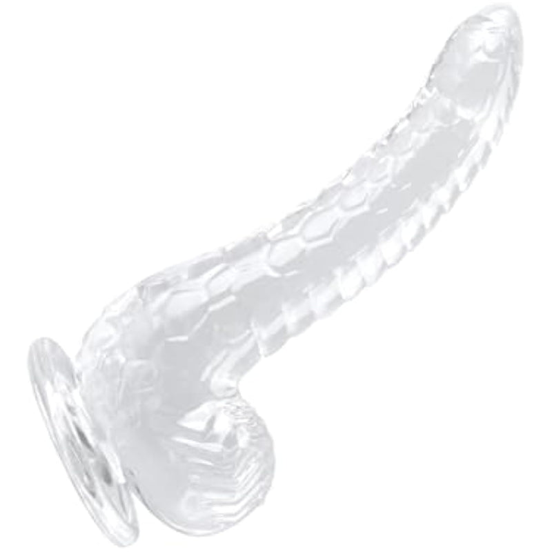 8.5" Long Clear Realistic Dildo Anal Sex Toy For Women,Soft Fantasy Dragon Cock G Spot Stimulator Vagina Massager With Suction Cup,Lifelike Jelly Penis Dong Butt Plug Female Masturbator For Men Couple