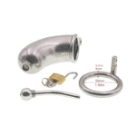 Metal Chastity Cage With Catheter Male Sex Toys Cock Cage With Padlock And 2 Keys Penis Cage Available With 3 Different Rings Enclosed Chastity Device Made Of Stainless Steel (1.96In)