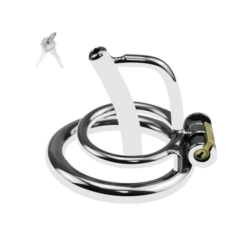 Cock Cage With Metal Catheter Sex Toys Male Chastity Devices With Invisible Lock And 2 Keys Stainless Steel Adult Toy Chasity Cages Used To Restrain Man'S Penis (1.96In)