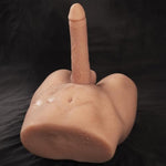 Realistic Male Sex Doll With Black Dildo For Women, Premium Torso Sex Doll For Men With Tight Anal Hole, Unisex Masturbator Sex Toys For Men Gay Couples (16.53Lb Brown)