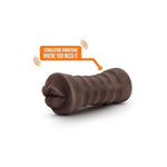 Hot Chocolate Renee - Vibrating Realistic Ultra Soft Ribbed Pocket Pussy Masturbator Stroker - Hand Held One Size Fits All Sex Toy For Men