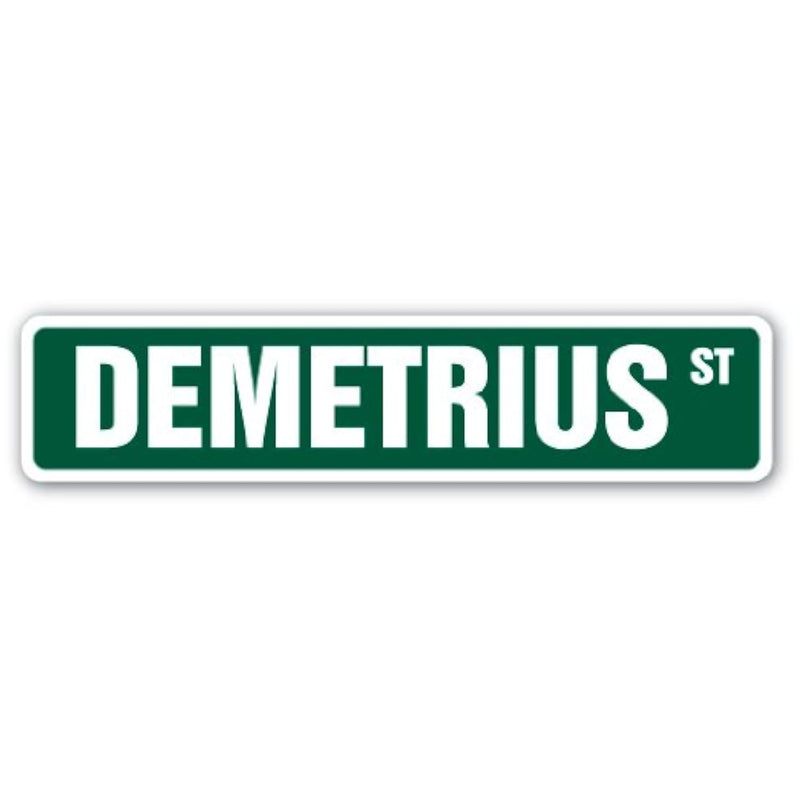 Demetrius Street Sign Childrens Name Room Sign | Indoor/Outdoor |  18" Wide Pl