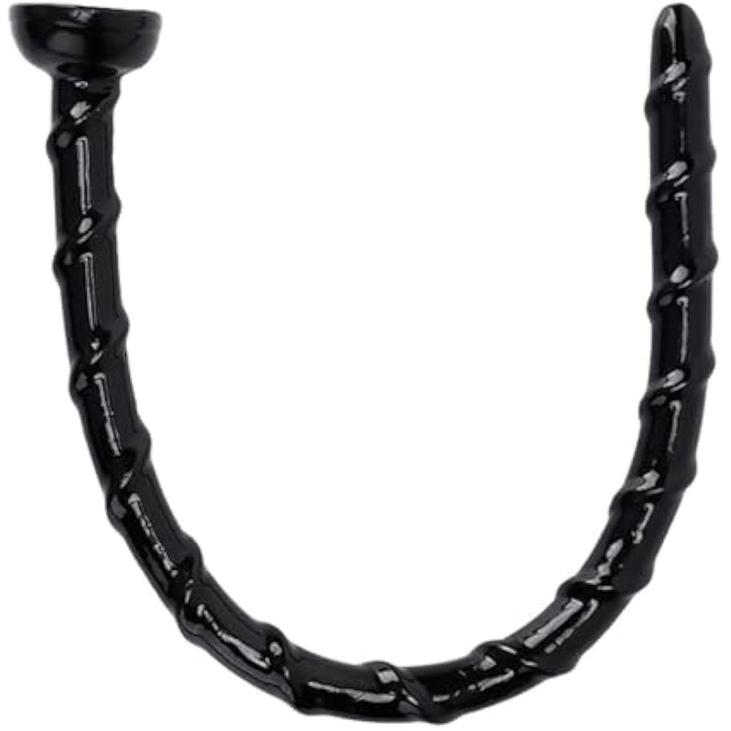 18.5Inch Long Anal Butt Plug, Flexible Long Anal Dildo Anus Massage Stimulation Anal Sex Toy With Strong Suction Cup For Men Women Couple (Black)