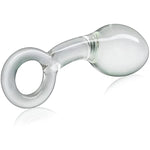 Anal Butt Plug Glass Anal Trainer With Big O Ring Crystal Pleasure Wand Adult Sex Toy For Men Women Couple Play (L)