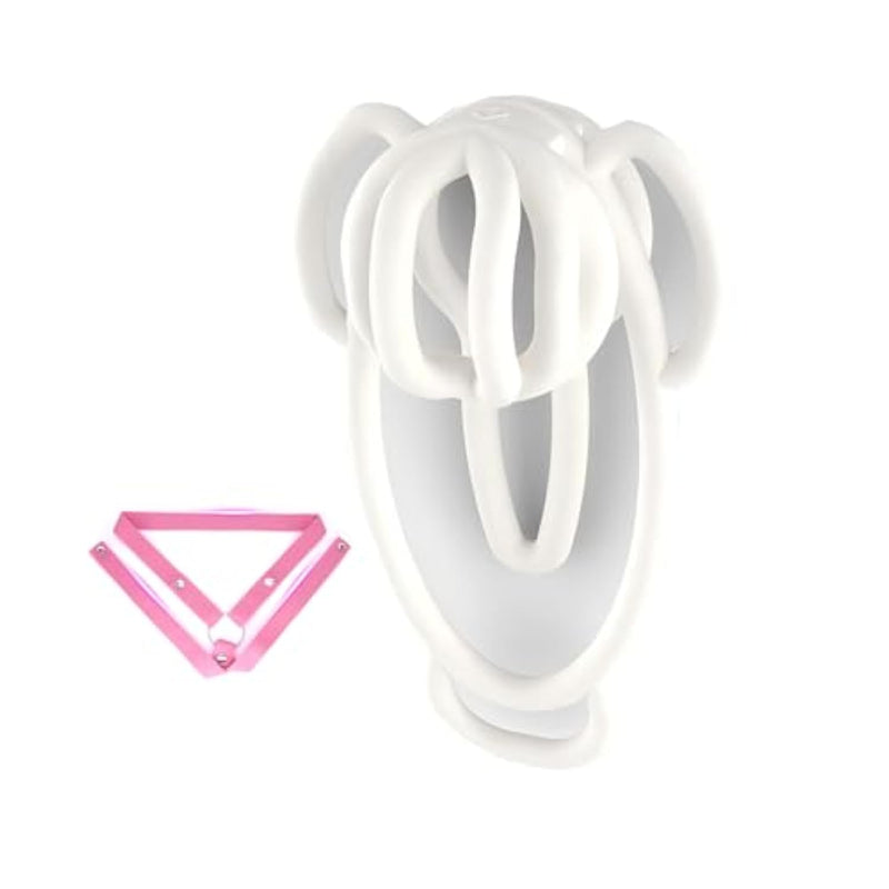 Chastity Device Cock Cage Made Of Quality Resin Chastity Clip With Belt For Exercising Man'S Penis Sex Toys Male Chastity Cage Lightweight And Breathable Penis Cage Easy To Carry (B,White)