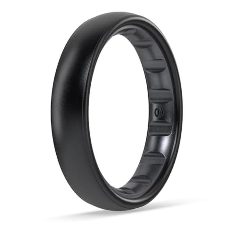 Elements Luxe Classic Thin Silicone Ring - Comfortable And Flexible Design - 4.3Mm Wide, 1.75Mm Thick - Midnight Pearl - Size 6