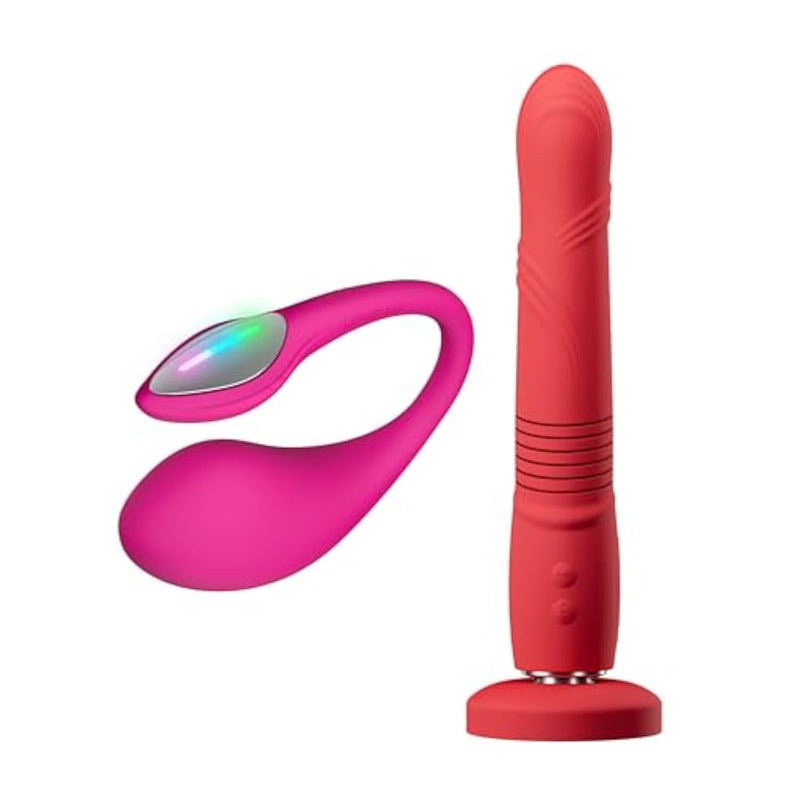Lush 4 Wearable G-Spot Vibrator Adult Sex Toys & Games With Led Light + Gravity Automatic Thrusting & Vibrating Dildo For Couples Play