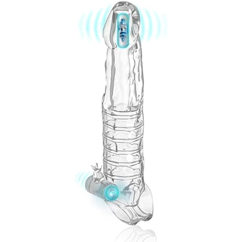 Penis Extender Sleeve Vibrating Cock Sleeve, Pennis Sleeve Enlarger Penis Toy Penis Head Vibrator Penis Cock Sleeves Dick Extender Penis Pump Sleeve Enlarger Adult Sex Toys Games For Men