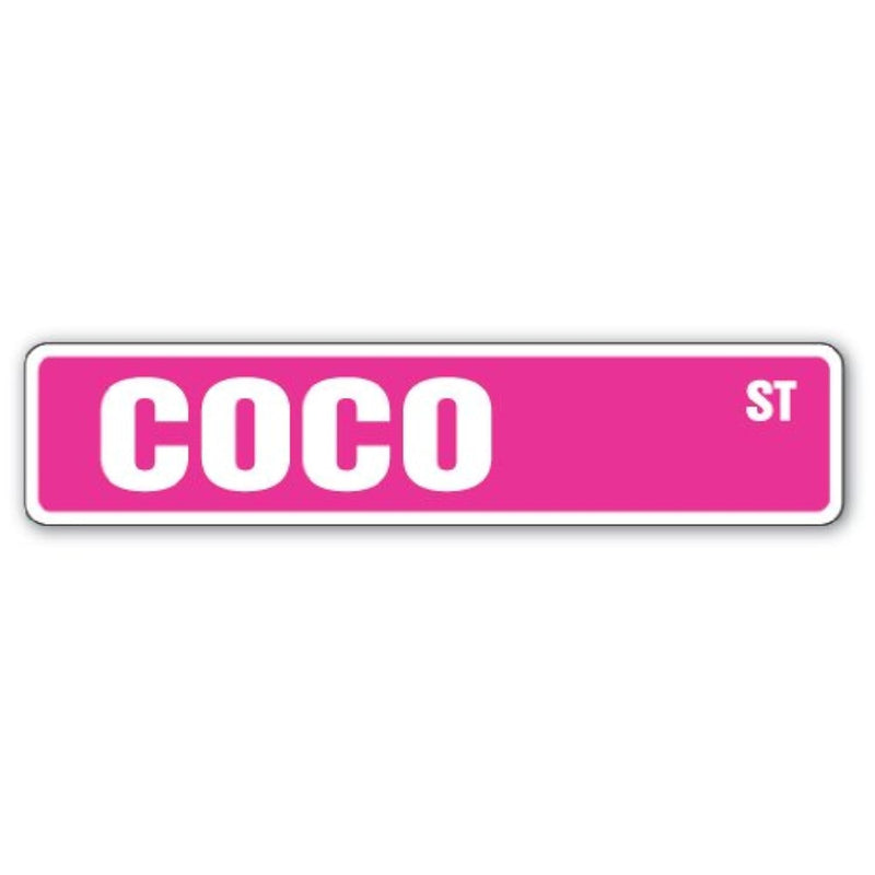 Coco Street Sign Childrens Name Room Sign | Indoor/Outdoor |  18" Wide Plastic