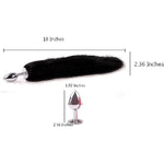 Butt Plug Fox Tail Cosplay Anal Plug Anal Butt Plug Adult Sex Toys For Beginner Women Men Couple (18" Gray)