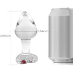 Glass Loving Heart Anal Butt Plug Crystal Anal Trainer Sex Toys With Diamond Transparent Butt Plug Anal Sex Toy For Women Men Beginners Anal Expander Training Anal Toy Anal Plug (L)