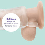 Mega Thick Penis Sleeve | 2 Extra Inches Penis Extender With Ball Loop | Girthy Realistic Sexual Stimulation Device | Couples Cock Enlarger Adult Sex Toys For Men | Clear