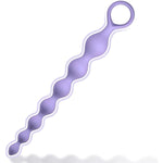 Anal Beads, Silicone Flexible Anal Chain Butt Plug With 7 Gradual Balls And Pull Loop Prostate Massager G-Spot Stimulator Anal Training Sex Toy For Beginner 8.23 Inch, Purple