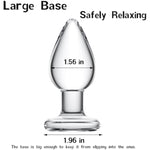 Glass Anal Butt Plug Glass Trainer With Large Base - Glass Ball 1.57 Inch Diameter Butt Plug - Clear Anal Toys G Spot Stimulation Prostate Massager For Men Women Beginner