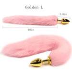 Adults Cosplay Sm Pink Fox Tail Anal Tail, Personal Portable G-Spot Massager Para Penis Suction Prostate Pussy Sexual Stimulation Training Sex Toy For Women Female Men Male Unisex (Silvery,L)